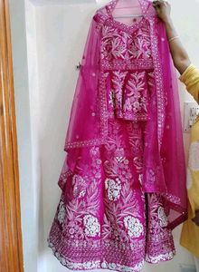 Hot Rani Pink Bridal Lehenga