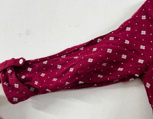 Maroon A Line Dress