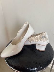 Elegant White Mary Jane  Heels