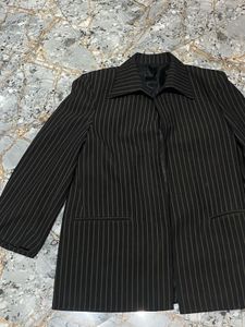 Black Stripe Padded Blazer