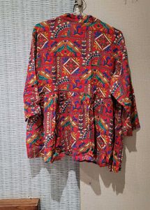 Vintage Print Red Kurti