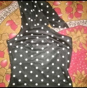 Polka Dot One-Shoulder Top