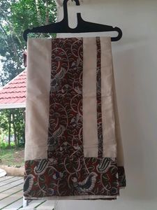 Kalamkari Printed Kerala Saree With Blouse