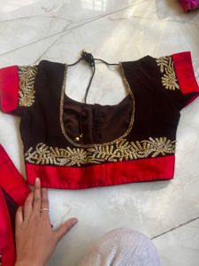 Elegant Embroidered Blouse and saree 💕😍