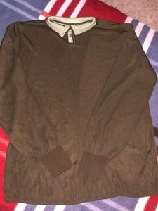 Aesthetic Brown Top With Collar