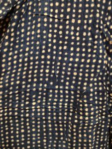 White Doted Mid Slit Blue Kurta