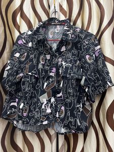 Printed Black Shirt