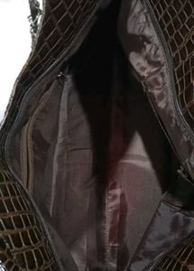 Faux Crocodile Chain Strap Tote