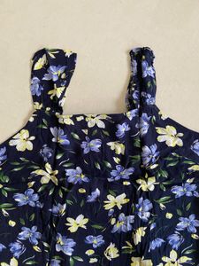 Floral Print Navy Blue Top