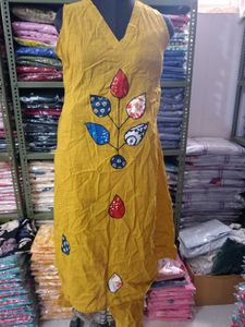 Handmade Mustard Floral Tunic
