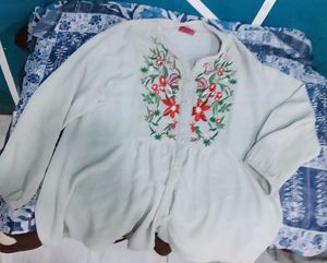 Embroidered Floral Long Sleeve Top