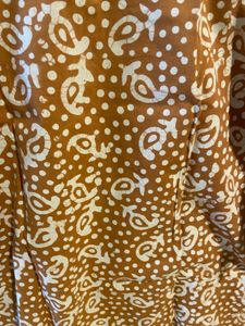Vintage Brown &amp; White Print Top