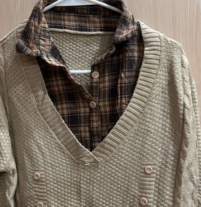 Layered Look Knit Top