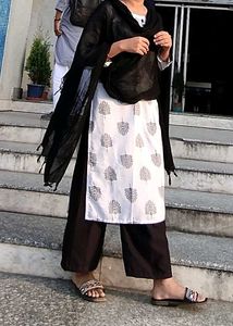 BLACK &amp; WHITE kurti Palazzo Set