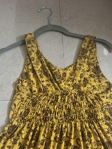 Yellow Floral Sleeveless Dress