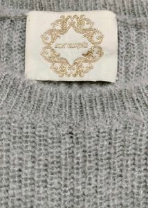 Gray Floral Shoulder Sweater