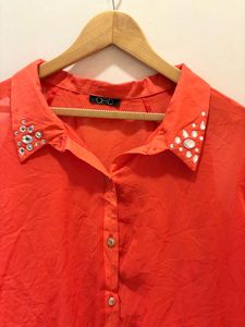 Beautiful Embellished Collar Shirt
