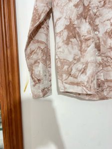 Marble Print Button-Up Shirt