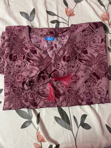 Floral Print Top with Tassels