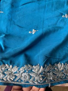Pure crepe embroidery saree