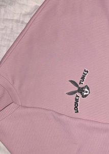 Soft pastel pink crop top