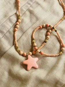 Pink Starfish Jewelry Set