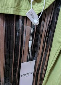 Green Ribbed Crop Top