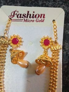 Gold Colour Kundan Jewellery Set