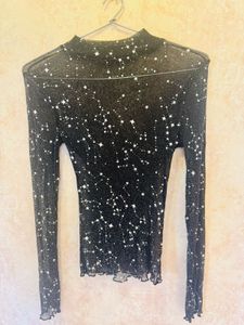 Sparkly Celestial Mesh Top