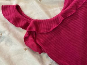 Cute Pink Ruffle Top
