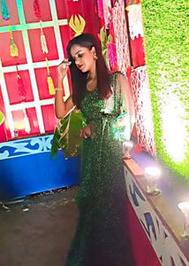 Elegant Green Embellished Saree