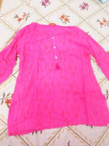 Pink Short Kurti , Size - M
