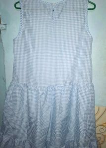 Blue Gingham Ruffle Dress