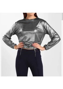 UMM Metallic Long Sleeve Party Top