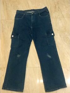 Vintage Flare Cargo Jeans