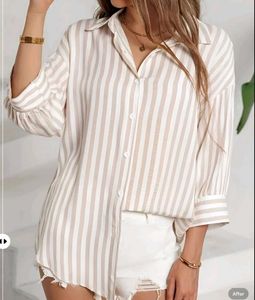 New with tag Pinterest Korean Striped Shirt - Casu
