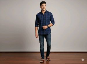 Blue Plaid Flannel Shirt