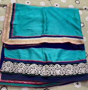 Elegant Blue &amp; Turquoise Saree