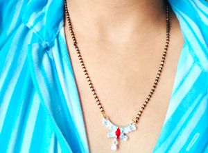 Crystal Red Stone Mangalsutra – Elegant Daily Wear