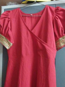 Red Flared Gown