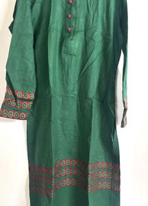 Green Embroidered Kurta