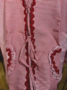 Red Gingham Heart Pocket Top
