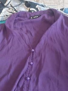 Purple Shein Button-Down Blouse