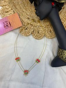 Lotus Invisible Necklace With rice Pearls