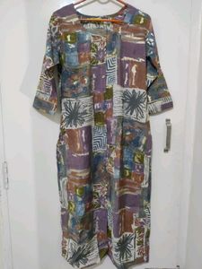 Vintage Patchwork Print Dress