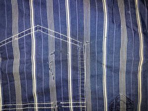 Vintage Denim Striped Polo Shirt