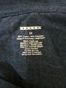 Blue V-neck full sleeved tshirt