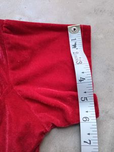 Red Velvet Blouse Top