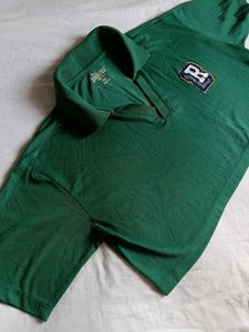 Green Cropped Polo Shirt