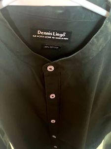 Men Olive Green Slim Fit Solid Casual Shirt